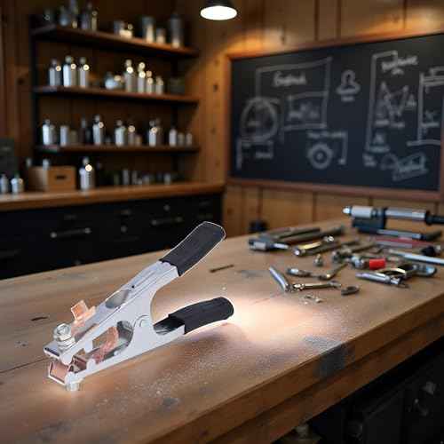 Black Metal 500A Electroplated Welding Earth Clip Machine Copper Soldering Ground Clamp With Rubber Sleeve,Copper Grounding Clip for Manual Welder,Welding Equipment and Accessories