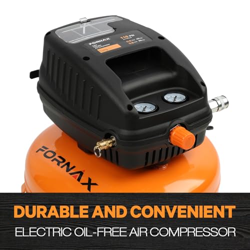 FORNAX Portable Electric Air Compressor 3-Gallon, 110 PSI, Oil-Free, Lightweight