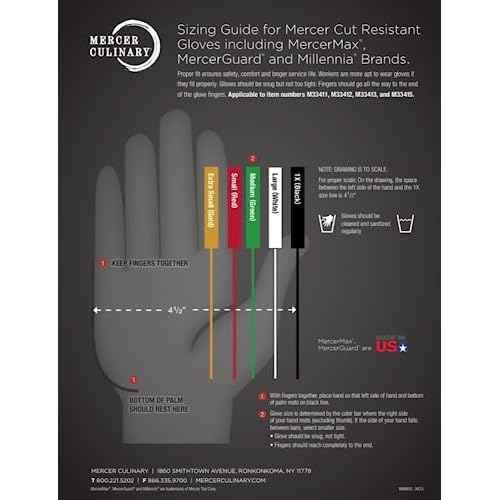 Mercer Culinary Millennia Level A5 Cut Glove, Medium, White