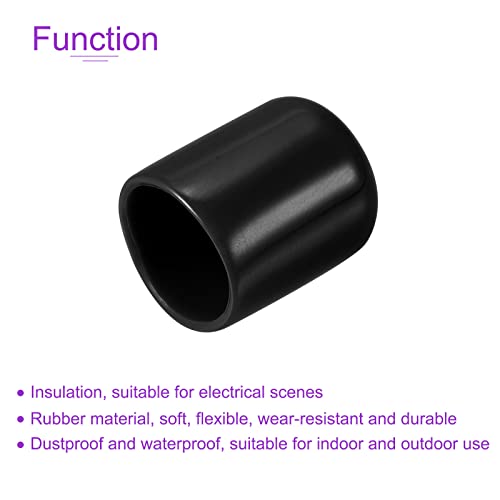 DMiotech 20 Pack 9/16" ID Black Screw Thread Protectors Rubber End Caps Bolt Covers for Screw Bolt Furniture Pipe