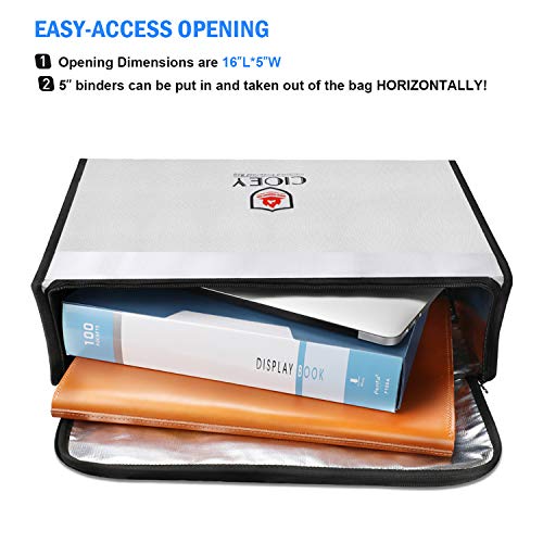 Cioey Fireproof Document Bag - Waterproof & Insulated Safe for Home & Travel