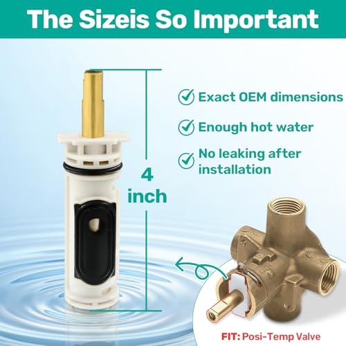 1222 Replacement Cartridge Kit for Moen Posi-Temp Shower Faucet - Easy Install, Durable Brass Core