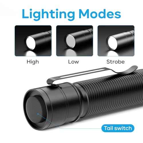Mini Flashlight, Super Bright Small Tactical Flashlight, Ultra-Compact Powerful Flashlight, High Lumens Pocket Pen Light with Clip for Camping, Outdoor, Emergency