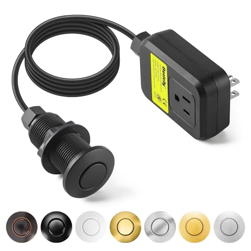 Etoolcity Stainless Steel Black 3.6'' Long Air Switch Kit for Garbage Disposal