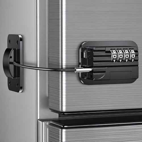2025 New Refrigerator Locks with Combination - Child Proof Fridge Locks for Kids and Aldult with 4 Code, Cabinets Safety Door Lock for Freezer and Drawers, Windows - No Tools Need or Drill (Patent)