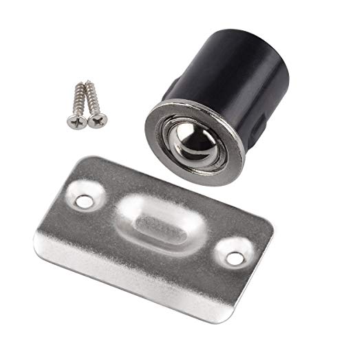 HOMOTEK 2 Pack Satin Nickel Drive-In Ball Catch for Closet Doors, Adjustable Tension
