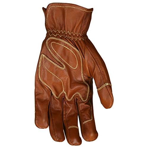 MCR Safety MU3624KXL Mustang Utility Driver Glove, Premium Grain Goat Double Palm, DuPont Kevlar 360 liner, Wing Thumb, Sewn with Kevlar, Hand Protection, 1 pair, Size X-Large, Brown