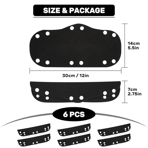 Hard Hat Sweatband, Washable Sweat Liner & Padding for Hard Hats, Comfortable Helmet Sweat Band for Construction, Safety Helmets, Black, 6PCS