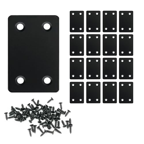 Black 16 Pack Stainless Steel Flat Mending Plates 2.36x1.49'' for Furniture Reinforcement
