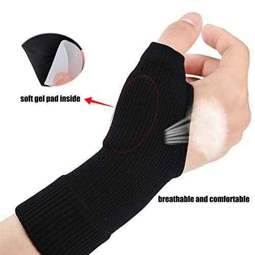 Thumb Arthritis Compression Gloves(1 Pair),Breathable Wrist Support Brace Fingerless Glove with Gel Hand Injury Pads,Comfortable Carpal Tunnel for Thumb Wrist Relieve Pain