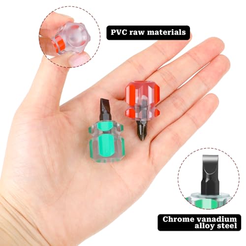 8 Pieces Sewing Machine Screwdriver Sewing Machine Tools Small Stubby Screwdriver with Flat Head and Cross Head for DIY Repairing Sewing Projects