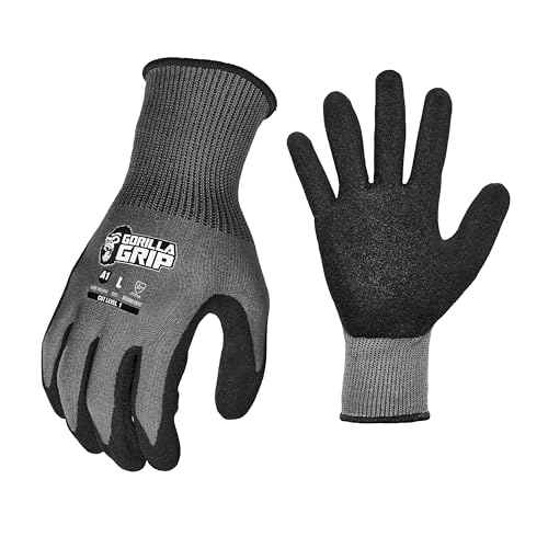 Gorilla Grip A1 Precision Grip, Cut Resistant Work Gloves, Nitrile Coated, Grey - Small (27220-212B)