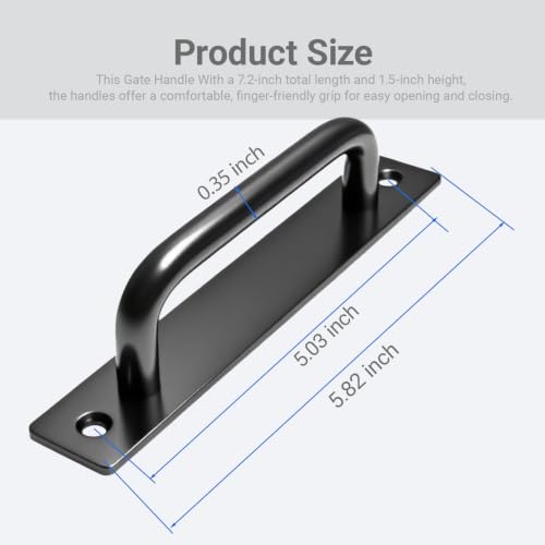 5.8 Inch Barn Door Handle Set - Premium Aluminum Alloy Gate Handles (2PCS)