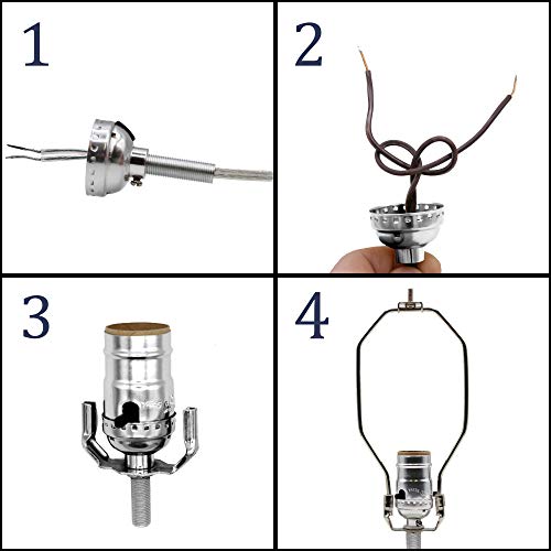 Antique Creative Hobbies DIY Lamp Repair Kit with 3-Way Socket & Matching Cord