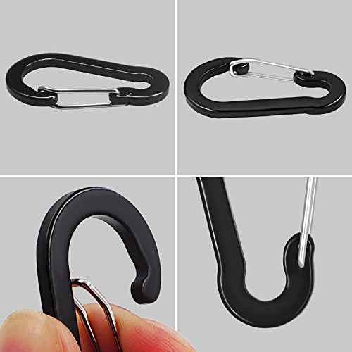 Lix&Rix Coiled Lanyards with Carabiner, Ring and Quick Release Detachable Buckle for Fishing Equipment Keys, Cards, Tools