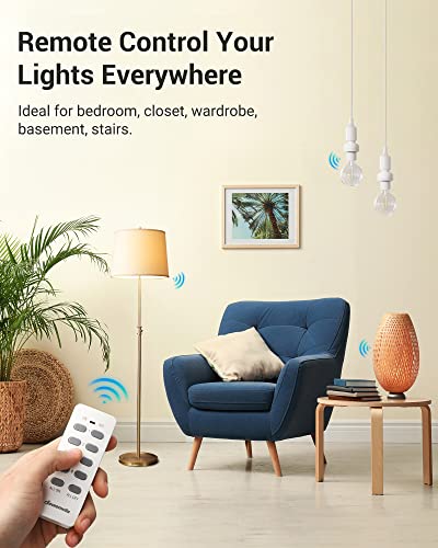 DEWENWILS Wireless Remote Control Light Socket Kit - 2 Remote + 4 Sockets