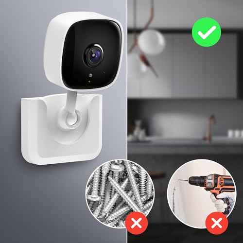2 Pack Adhesive Wall Mount Bracket for Tapo Camera C100 C110, Strong Adhesive Durable Camera Mount Stand, No Drill No Screws Easy to Install