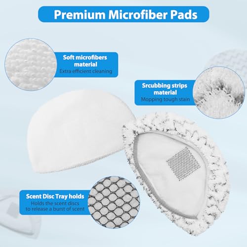 Extolife 10 Pack Steam Mop Replacement Pads for Bissell Powerfresh 1940 (2 Types: 5 plain + 5 scrub)