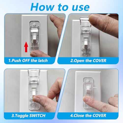 4 Pcs Light Switch Guard Cover Baby Proof Wall Switch Cover Guard Light Switches Blocker for Toggle Lights Switches Protects Your Lights Circuits from Being Accidentally Turned On or Off