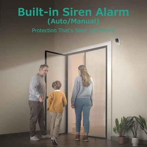 4MP Cameras for Home Security with Audio and Video, Outdoor Security Camera Indoor, 2.4g/5g Cameras for House/Pet/baby, Plug and Play, Work with Alexa, Support 128G Card Storage (Not Included), Wired