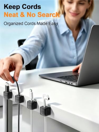 Costop 9 Pack Magnetic Cable Clips for Wire Management, Black
