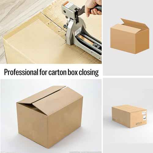 meite Carton Closing Staples 16 Gauge 1-3/8" Wide Crown 3/4" Leg Copper-Coated Carton Staples for Pneumatic or Manual Box Stapler Gun - Cardboard Closer Packaging (1,600PCS)