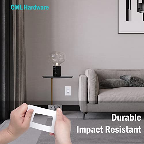 CML Decorator White Screwless Wall Plate 1-Gang Gloss Finish, 8-Pack
