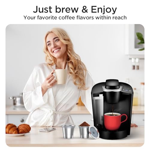 NOALTO Reusable Stainless Steel K Cups for Keurig - 2 Pack