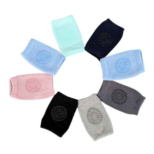 PandaEar Baby Crawling Knee Pads, 6 Pairs Non-Slip Knee Protectors for Infants & Toddlers 6-24 Months, Soft & Breathable Baby Knee Pads