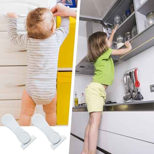 Child Proof Door Lever Lock(6 Pack) - Baby Proofing Door Handle Lock, 3M Adhesive & No DrillingNeed, Minimalist Design, Child Safety Door Handle Locks