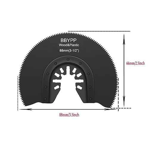 7pcs Semi Circular Oscillating Saw Blades for Cutting Wood Plastic Soft Metal, 3-1/2 Inch (88mm) Oscillating Multitool Quick Release Saw Blades Fit Most of Oscillating Tool
