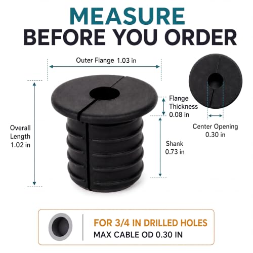 Split Silicone Wall Bushing 3/4 Inch for Starlink Cables - 2 Pack