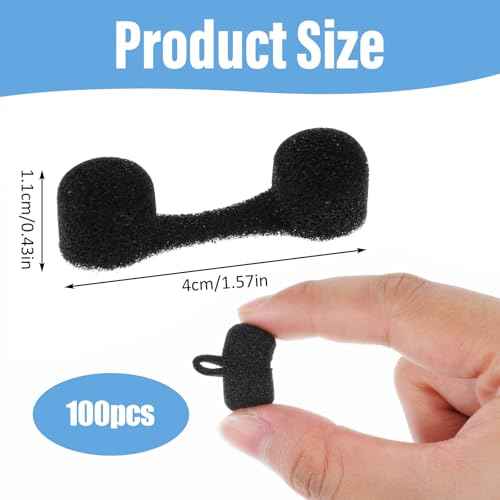 100 Pieces Nose Plug Filter Disposable Nose Dust Filters Bulk Sponge Nostril Filters for Spray Tanning Welding Dust Allergies DustConstruction Areas (Black)
