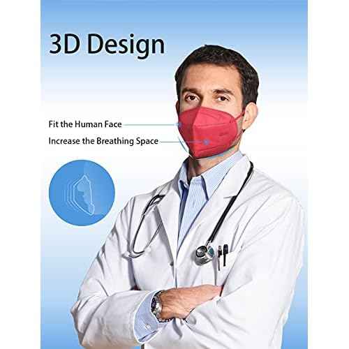 HALIDODO Face Mask 50 Pack Breathable 5-Layer Filter Efficiency¡Ã95%
