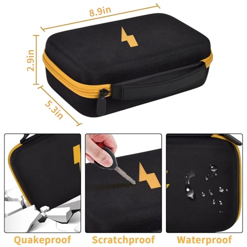 Comecase Hard EVA Case for Fluke 87V/88V/15B+/17B+ Digital Multimeter - Black & Yellow Pocket
