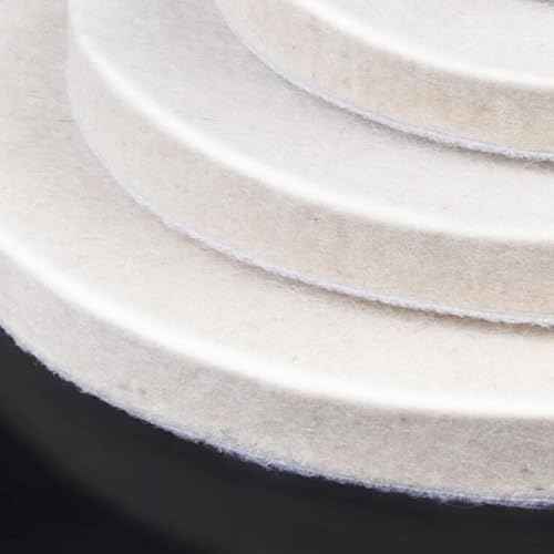5pcs 4 Inch Wool Felt Polishing Pads, Wool Polishing Pad Buffing Wheels Flocking Hook & Loop Back for Random Orbital Sander