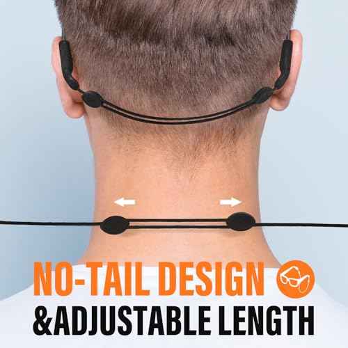 Eye Glasses Holder Strap - Adjustable Sunglasses Straps Cords for Men Women - Eyeglass Holders Around Neck - Eyewear String Lanyard Retainer -2PCS£¨14in Black