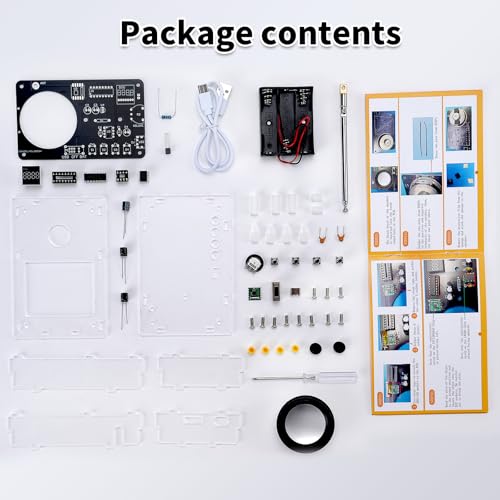 Soldering Practice Kit, DIY Soldering Kit with 2" Speaker, USB/Battery Power, Clear Acrylic Case & Step-by-Step Guide