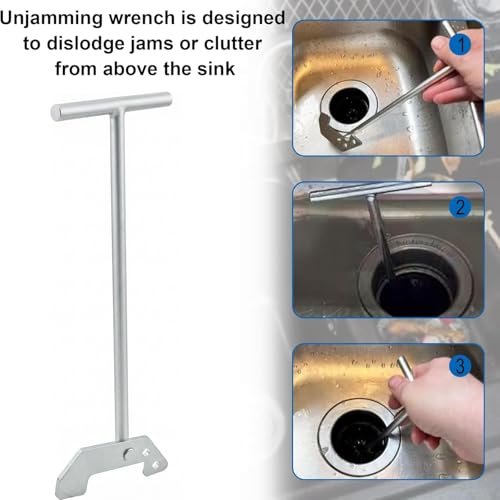 Garbage Disposal Unjamming Wrench Compatible with Waste King, Moen, InSinkErator - Kitchen Sink Clog Remover Tool