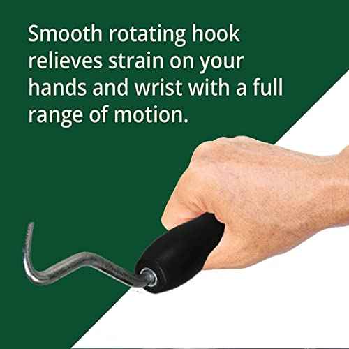 WOLF Manual Bar Tie Twister Tool w/Smooth Rotating Steel Hook & Contoured Plastic Grip Handle, 7" | Rebar Wire Twister | Ambidextrous | Construction