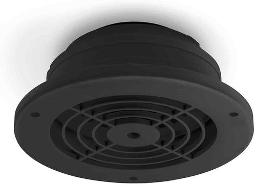 SEVBLKX Black Soffit Exhaust Vent 4", 5", 6" – Multi-Diameter Duct Compatibility – UV-Stabilized ABS – Integrated Backdraft Damper – for Bathroom/Kitchen Fan Venting via Soffit or Eave