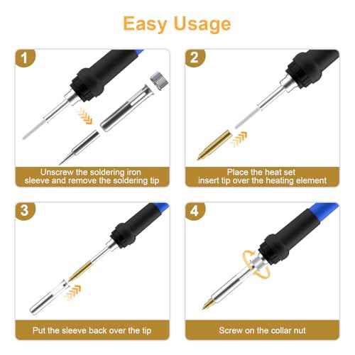 Heat set Insert Tool, Soldering Iron Tips for Threaded inserts M2 M2.5 M3 M4 M5 M6, Soldering Iron kit Compatible with Weller SP40NUS/Hakko FX-888D/900M/T18 Irons- Press Tool for 3D Printer Components