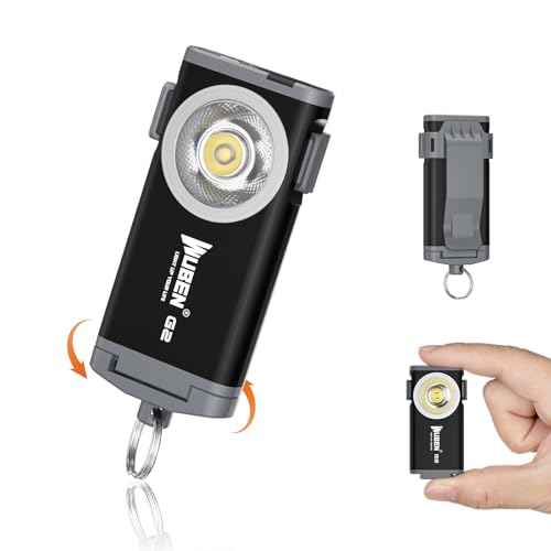 WUBEN G2 EDC Flashlight Rechargeable, Super Bright 500 Lumens Keychain Flashlight, 5 Modes LED Pocket Flashlight Compact, Small Mini Magnetic Work Light with Clip for Camping, Everyday Use (Black)