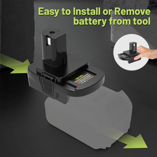 Battery Adapter Compatible with DeWalt 18V/20V & Compatible with Milwaukee 18V to Work for Ryobi One+ 18V Tools (No USB Port)
