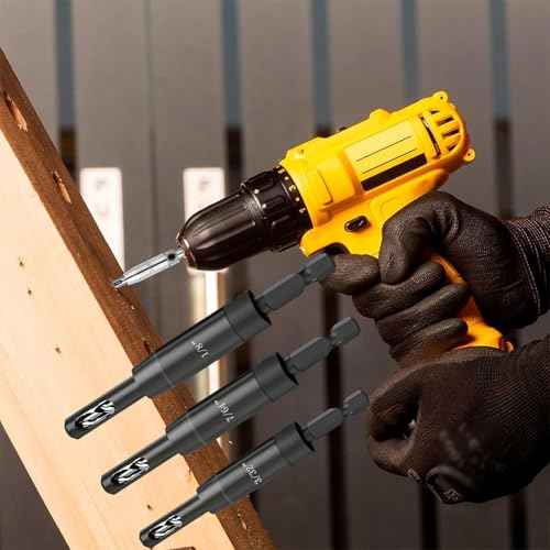 1/4" Hex Shank Self Centering Hinge Drill Bit Set 3/32",7/64",1/8" Clic-Change VIX Bit for Screw Size#6#8#10