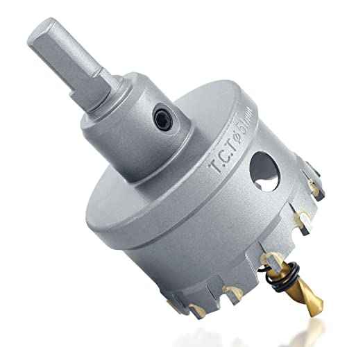 Luomorgo 2" 51mm TCT Carbide Hole Saw Tungsten Carbide Tipped Hole Cutter with 2 Pcs Titanium-Plated Pilot Drill Bit for Metal Iron Steel Wood Plastic