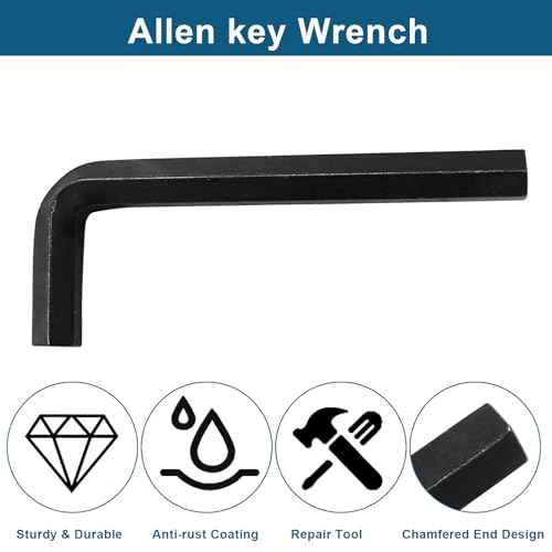 Biaungdo 2 Pcs Black 12mm Hex Key Wrench, Small Allen key Wrench, L Shaped Hexagon Hex Key Spanner Set Hexagon Head Replacement Repairing Tool for Repairing Bike, Furniture
