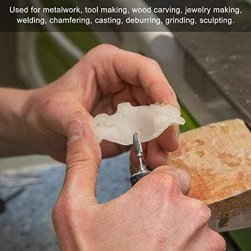 uxcell Tungsten Carbide Rotary Files 1/8" Shank, Double Cut Ball Shape Rotary Burrs Tool 6mm Dia, for Die Grinder Drill Bit Wood Soft Metal Carving Polishing Model Engineering, 3pcs