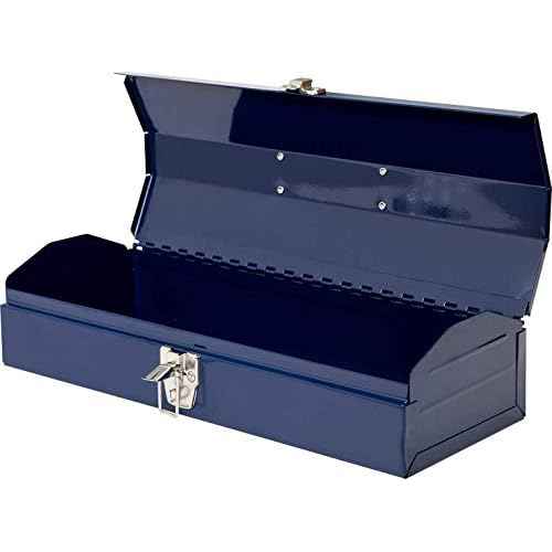 TCE ATB102U Torin 16" Hip Roof Style Portable Steel Tool Box with Metal Latch Closure, Blue