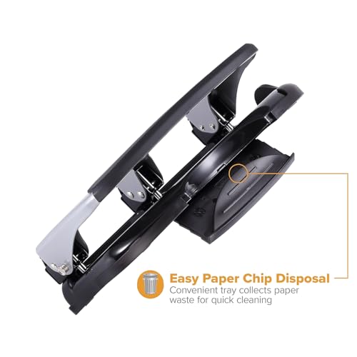 Bostitch Heavy Duty EZ Squeeze 3-Hole Punch - 40 Sheet Capacity, Silver